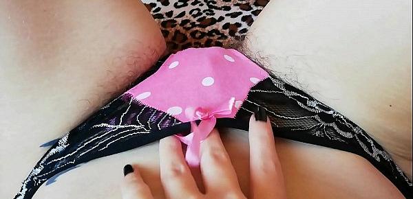  Super hairy bush pussy in panties close up compilation